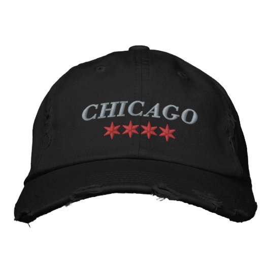 Chicago Embroidered Hat Geborduurde Pet (Voorkant)