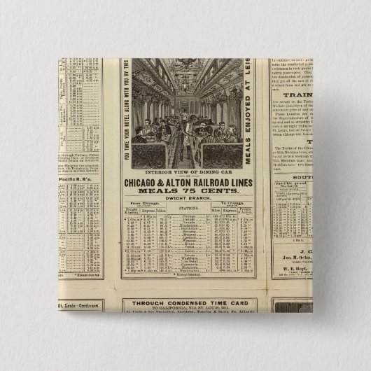 Chicago en Alton Railroad 2 Vierkante Button 5,1 Cm (Voorkant)