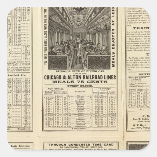Chicago en Alton Railroad 2 Vierkante Sticker (Voorkant)