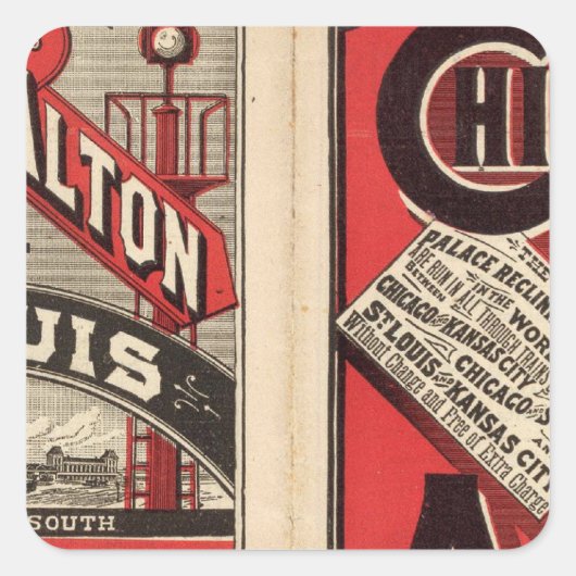 Chicago en Alton Railroad Vierkante Sticker (Voorkant)