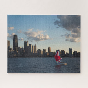 Chicago en Lake Michigan Jigzaag Puzzle Legpuzzel