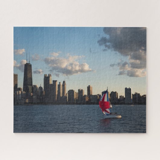 Chicago en Lake Michigan Jigzaag Puzzle Legpuzzel (Horizontaal)
