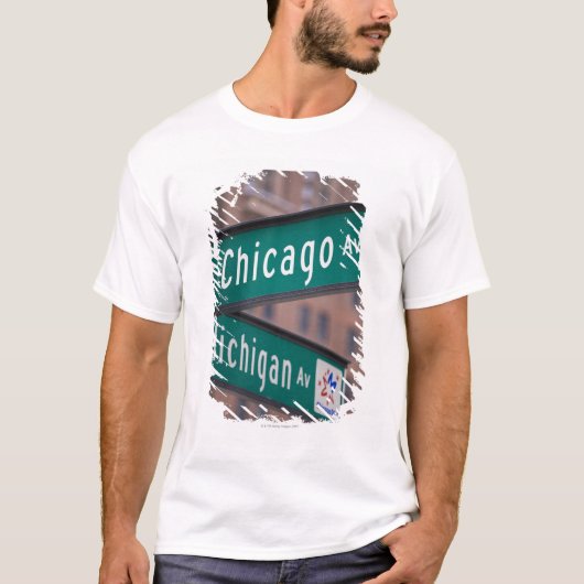 Chicago- en Michigan Avenue-wegwijzers, Chicago T-shirt (Voorkant)