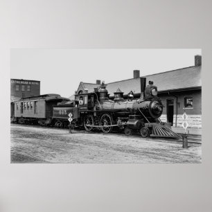 CHICAGO EN NORTHWESTERN RAILWEGSTEAM LOCOMOTIVE POSTER