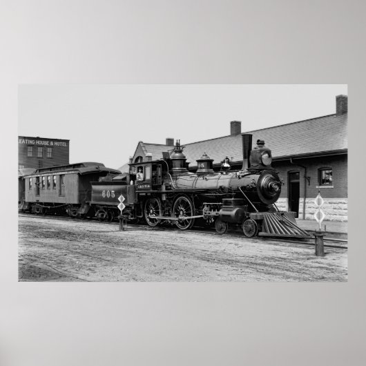 CHICAGO EN NORTHWESTERN RAILWEGSTEAM LOCOMOTIVE POSTER (Voorkant)