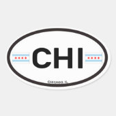 Chicago Euro-Oval Sticker (Voorkant)