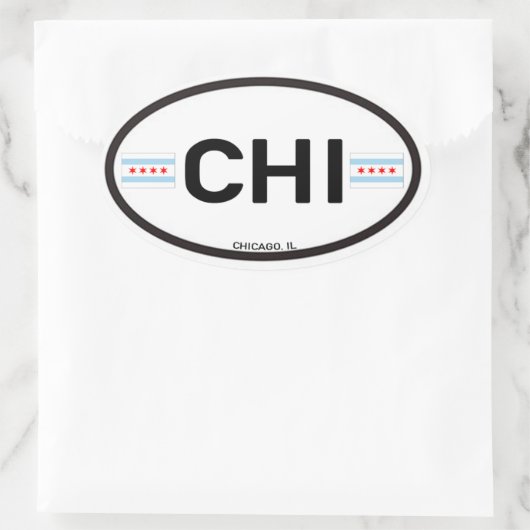 Chicago Euro-Oval Sticker (Tas)