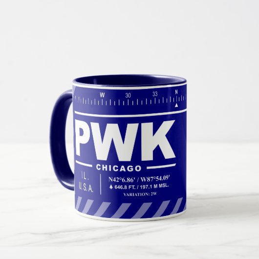 Chicago Executive Airport PWK mok (Voorkant links)