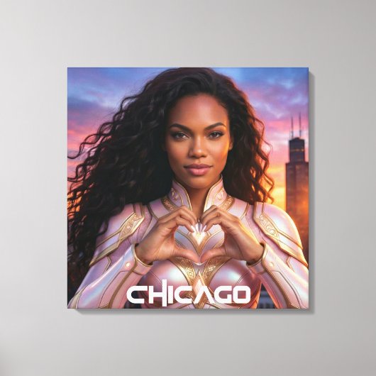 CHICAGO - FEMALE HERO CANVAS AFDRUK (Voorkant)