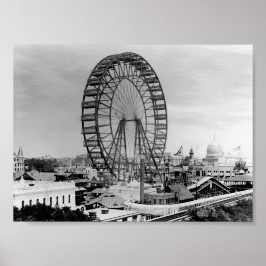 Chicago Ferris Wheel - 1893 Columbian Exposition Poster (Voorkant)
