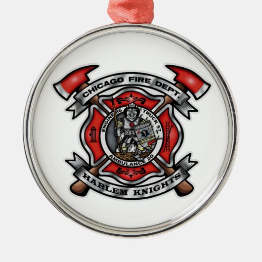Chicago Fire Department/Harlem Knachten E86 T57 A2 Metalen Ornament (Voorkant)