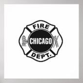 Chicago Fire Dept Black Logo Poster (Voorkant)