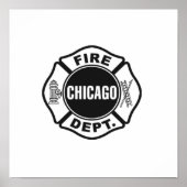 Chicago Fire Dept Black Logo Poster (Voorkant)