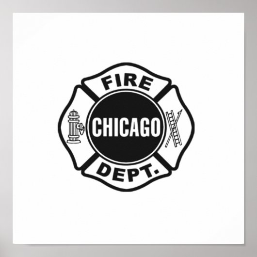 Chicago Fire Dept Black Logo Poster (Voorkant)