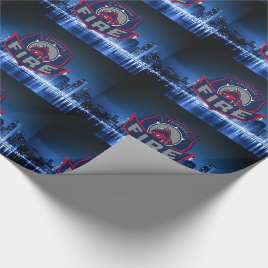 Chicago Fire with Skyline Cadeaupapier (Hoek)
