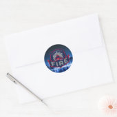 Chicago Fire with Skyline Ronde Sticker (Envelop)