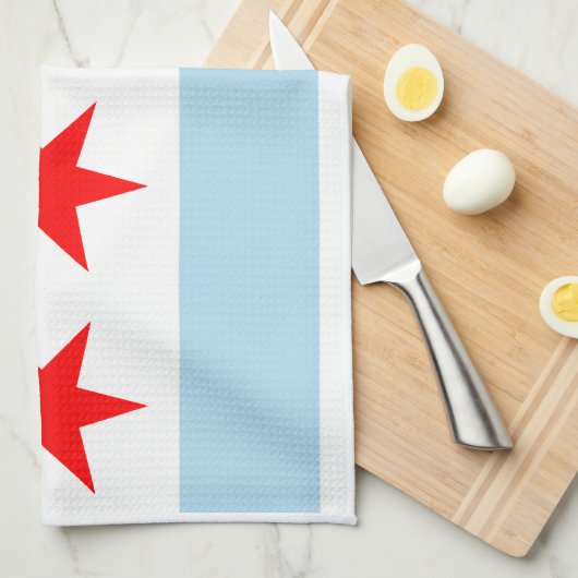 Chicago Flag American MoJo Kitchen Towel Theedoek (Quarter Fold)