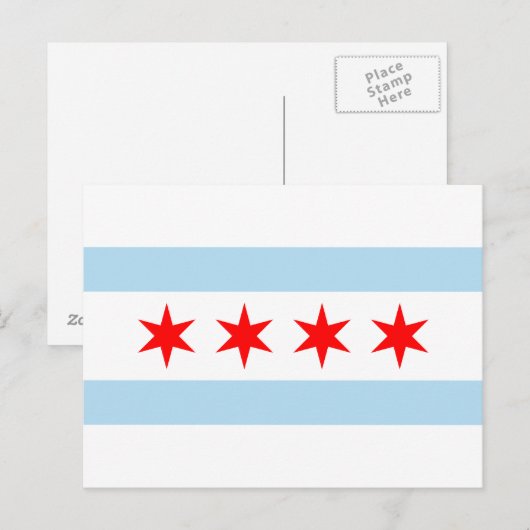 Chicago Flag Briefkaart (Voorkant / Achterkant)