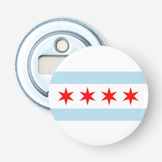 Chicago Flag Button Flesopener (Voorkant)