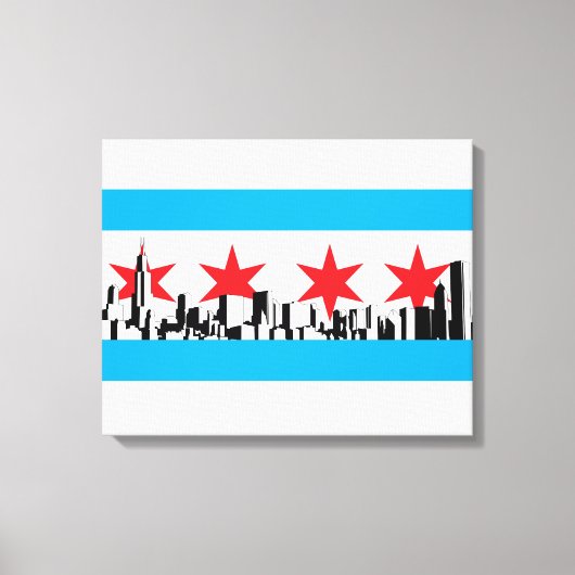 Chicago Flag Canvas Afdruk (Voorkant)