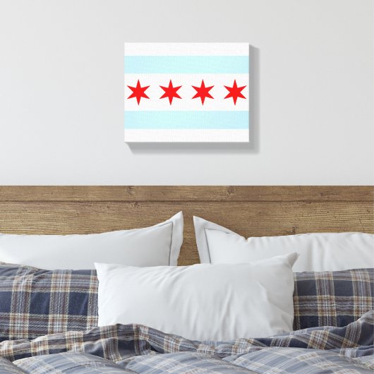 Chicago Flag Canvas Kunst (Insitu (Slaapkamer))