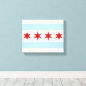 Chicago Flag Canvas Kunst (Insitu (Houten vloer))