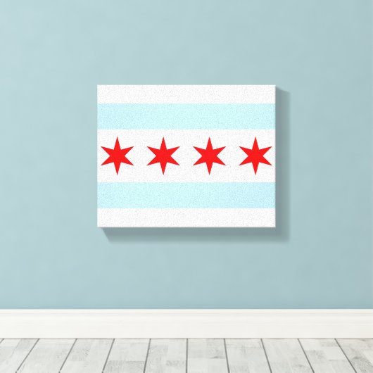 Chicago Flag Canvas Kunst (Insitu (Houten vloer))