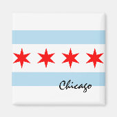 Chicago Flag, City & Illinois State USA/sport Magneet (Voorkant)