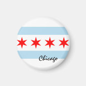 Chicago Flag, City & Illinois State USA/sport Magneet (Voorkant)