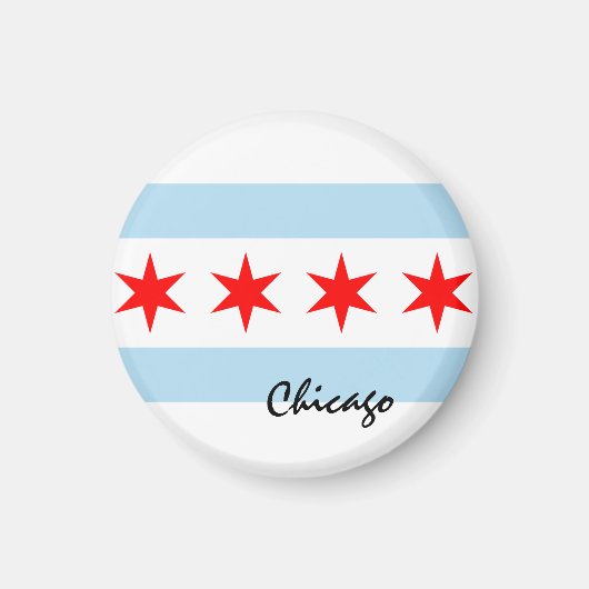 Chicago Flag, City & Illinois State USA/sport Magneet (Voorkant)