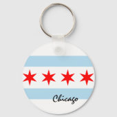 Chicago Flag, City & Illinois State USA/sport Sleutelhanger (Voorkant)