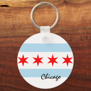 Chicago Flag, City & Illinois State USA/sport Sleutelhanger