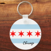 Chicago Flag, City & Illinois State USA/sport Sleutelhanger (Voorkant)