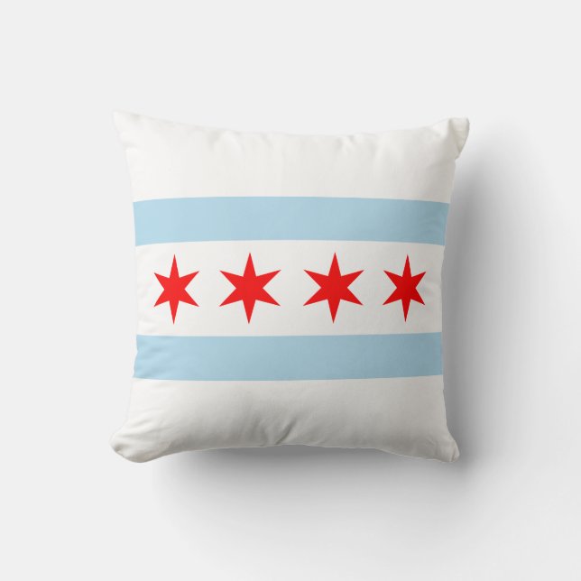 Chicago Flag City Souvenir Kussen (Voorkant)
