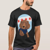Chicago Flag Dachshund  1 T-shirt (Voorkant)
