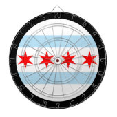Chicago Flag Dartboard & Illinois/USA game board Dartbord (Voorkant)