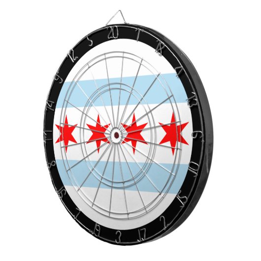 Chicago Flag Dartboard & Illinois/USA game board Dartbord (Voorkant Rechts)