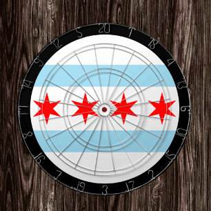 Chicago Flag Dartboard & Illinois/USA game board Dartbord