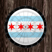 Chicago Flag Dartboard & Illinois/USA game board Dartbord