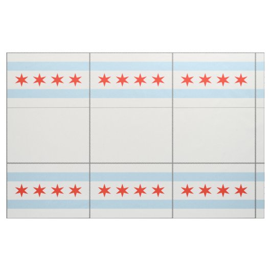 Chicago Flag Fabric Mask Sjabloon Stof (Fat Quarter)