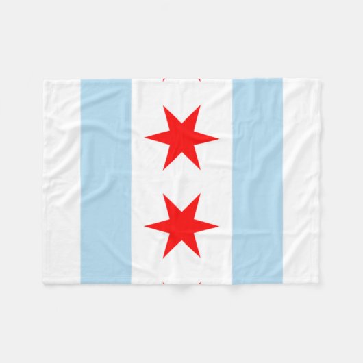 Chicago Flag Fleece Deken (Voorkant (Horizontaal))