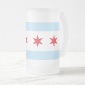 Chicago Flag Frosted Beer Mok (Voorkant rechts)