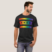 Chicago Flag & Gay Pride FlagCombo  LGBT Pride  T-shirt (Voorkant volledig)