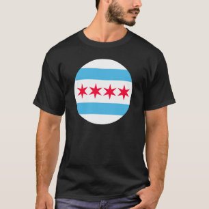 Chicago Flag Geïnspireerd Retro City Pride Design T-shirt