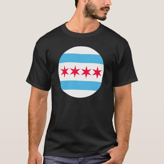 Chicago Flag Geïnspireerd Retro City Pride Design T-shirt (Voorkant)