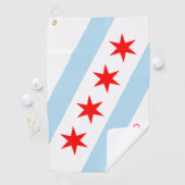 Chicago Flag Golf Towel / Illinois, Verenigde Stat Golfhanddoek (Insitu)