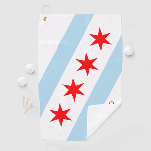 Chicago Flag Golf Towel / Illinois, Verenigde Stat Golfhanddoek (Insitu)
