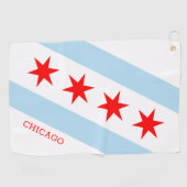 Chicago Flag Golf Towel / Illinois, Verenigde Stat Golfhanddoek (Horizontaal)