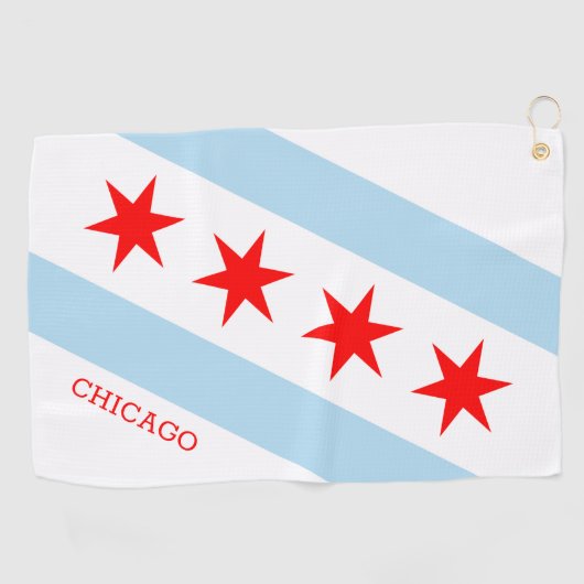 Chicago Flag Golf Towel / Illinois, Verenigde Stat Golfhanddoek (Horizontaal)
