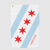 Chicago Flag Golf Towel / Illinois, Verenigde Stat Golfhanddoek (Voorkant)